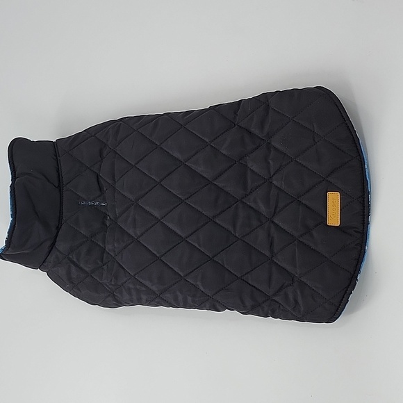 Reversible Black and Blue Plaid Dog Coat NWT - Picture 14 of 16